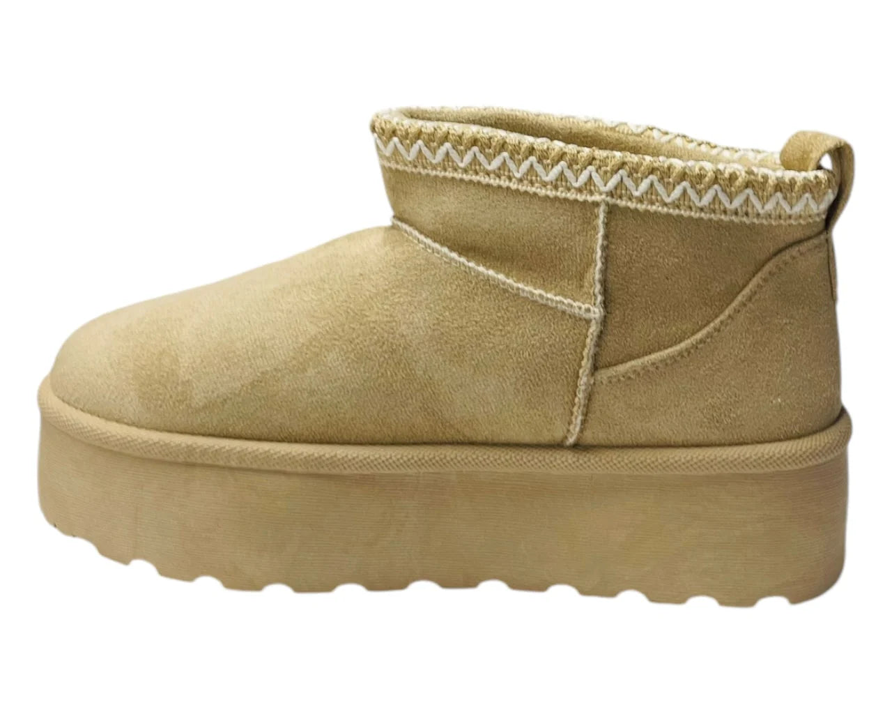 Women's Faux Fur Lining Platform Mini Ankle Boots