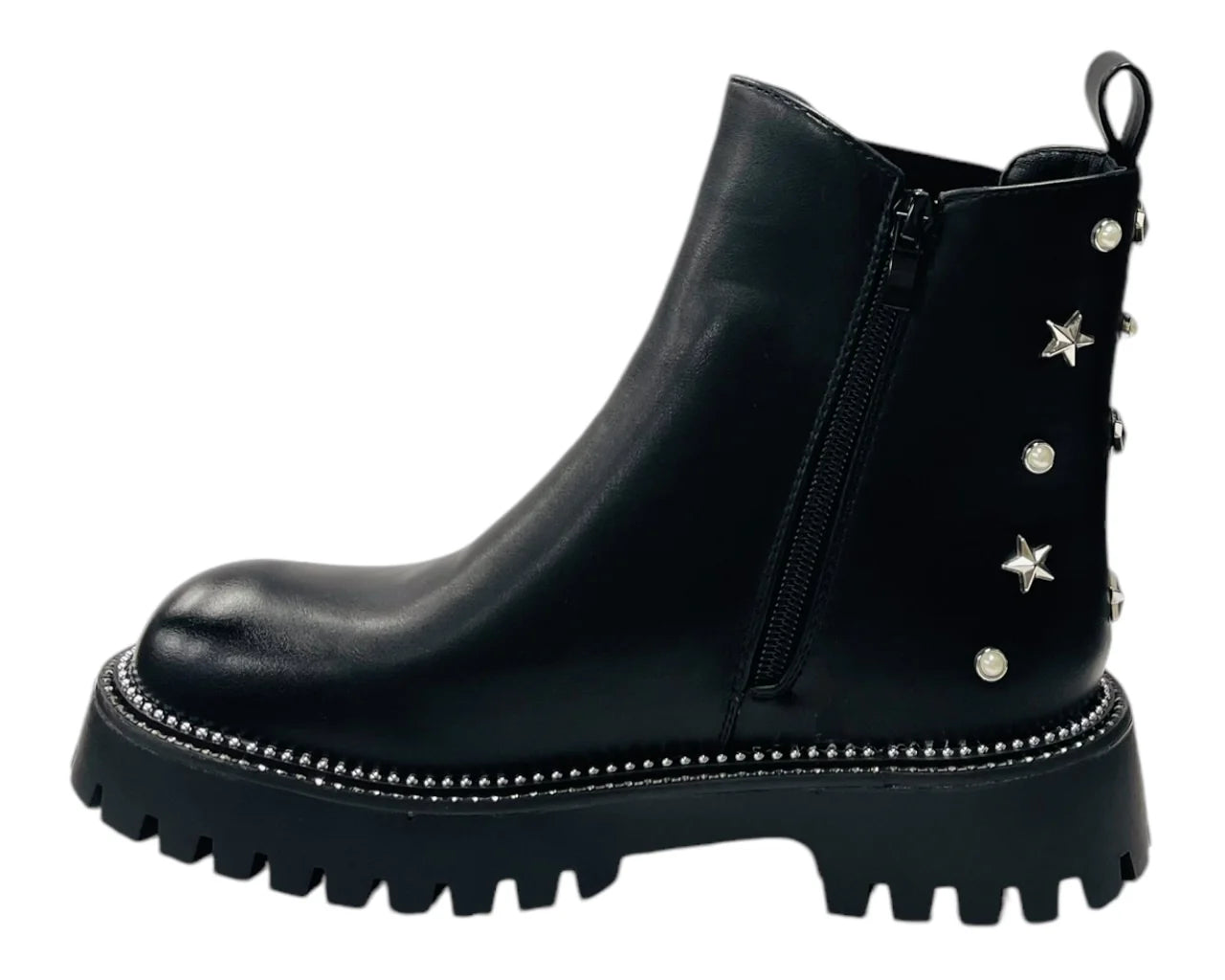 Women's Rhinestone Studded Elastic Zip Ankle Boots