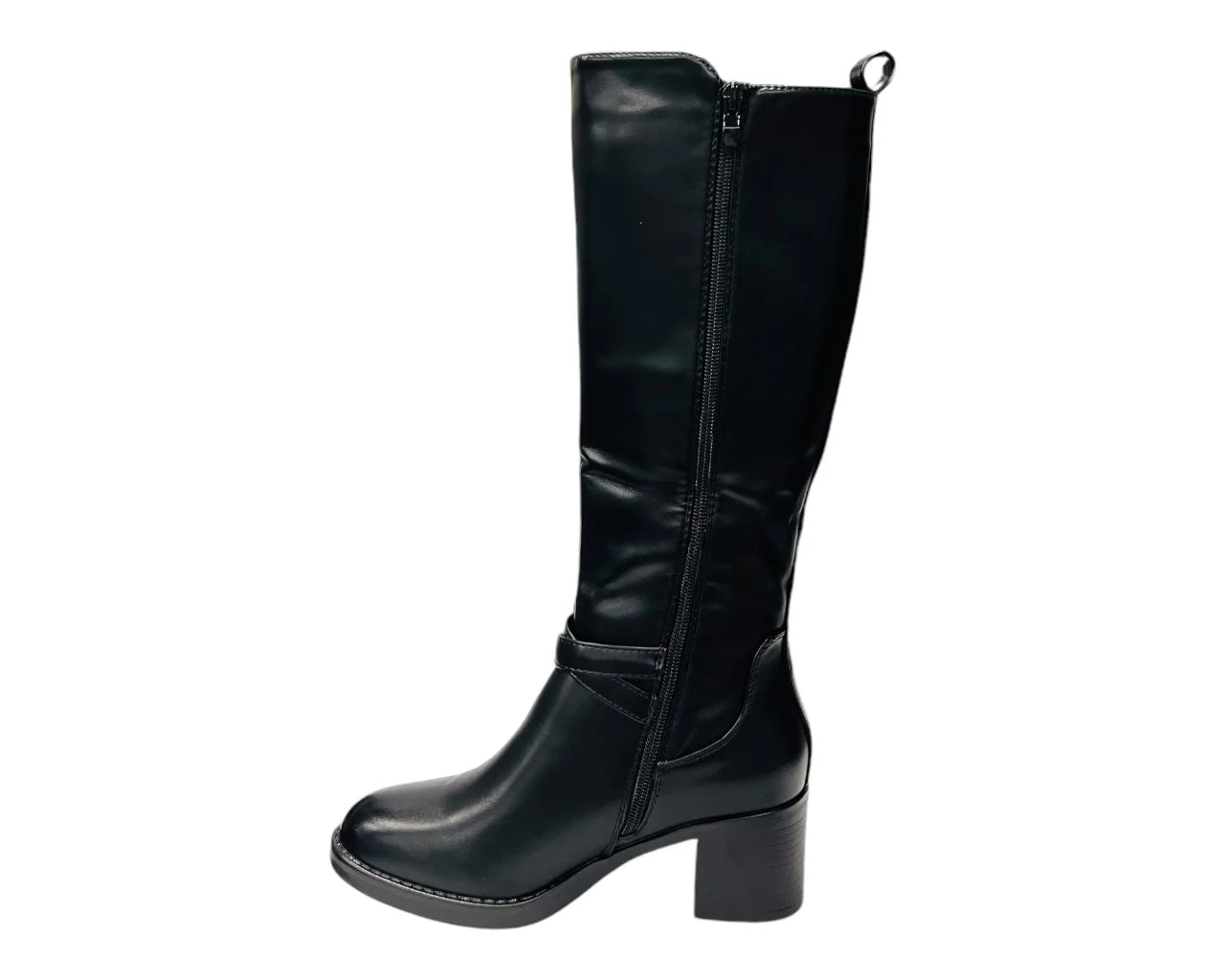 Women's Full Zip Elastic Panel Knee High Boots