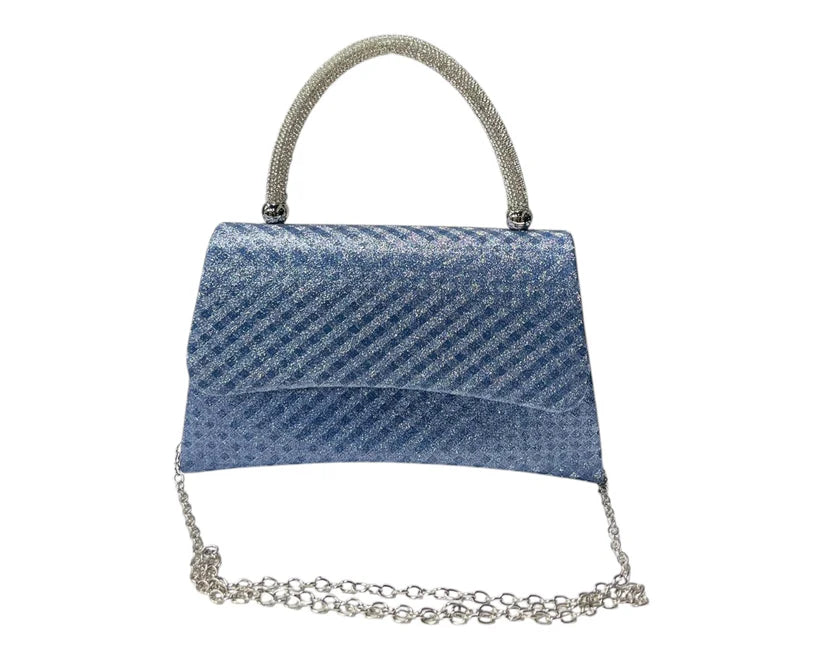 Women's Diamante Glitter Clutch Tote Bag
