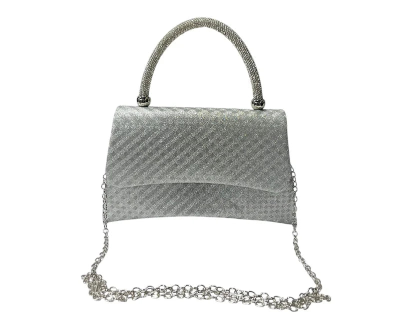 Women's Diamante Glitter Clutch Tote Bag