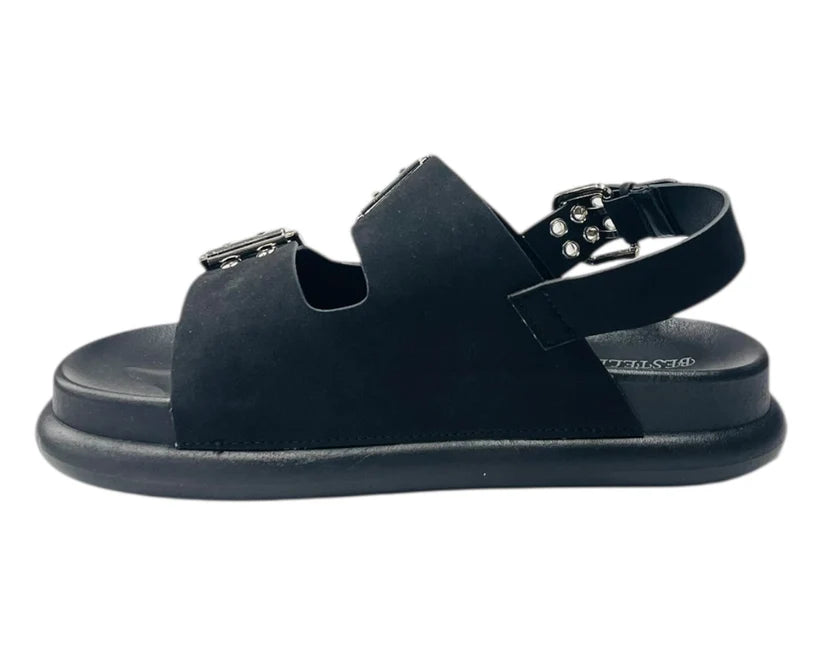 Women's Double Buckle Strap Eyelet Detail Sandals
