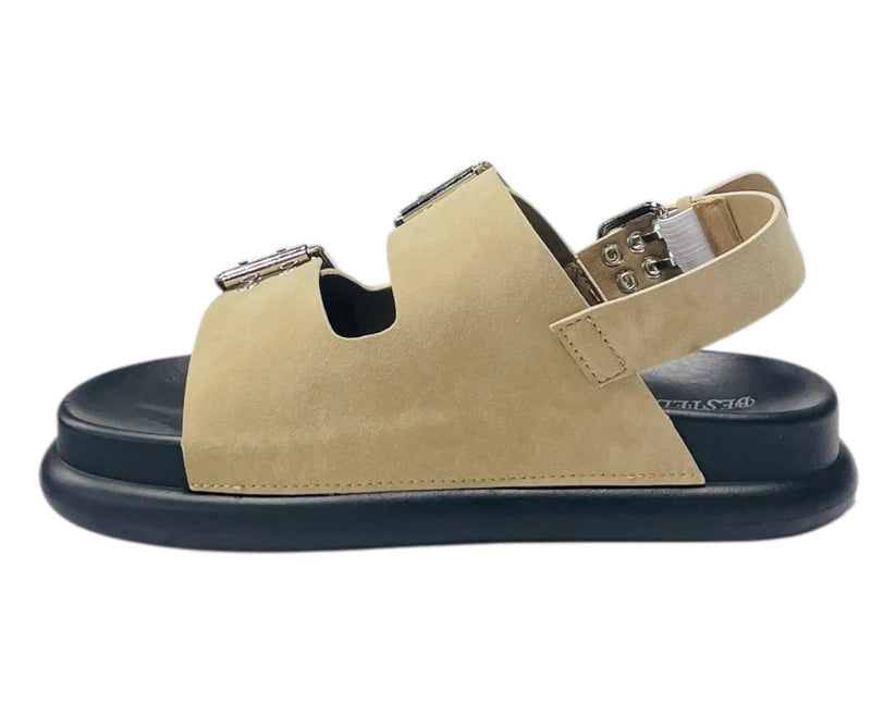 Women's Double Buckle Strap Eyelet Detail Sandals
