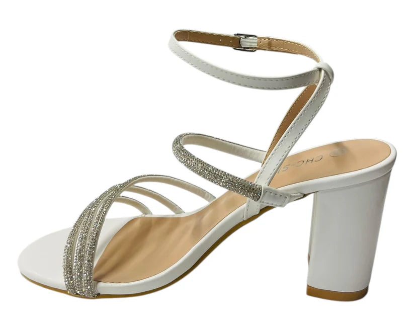 Diamante Strappy Block Heels