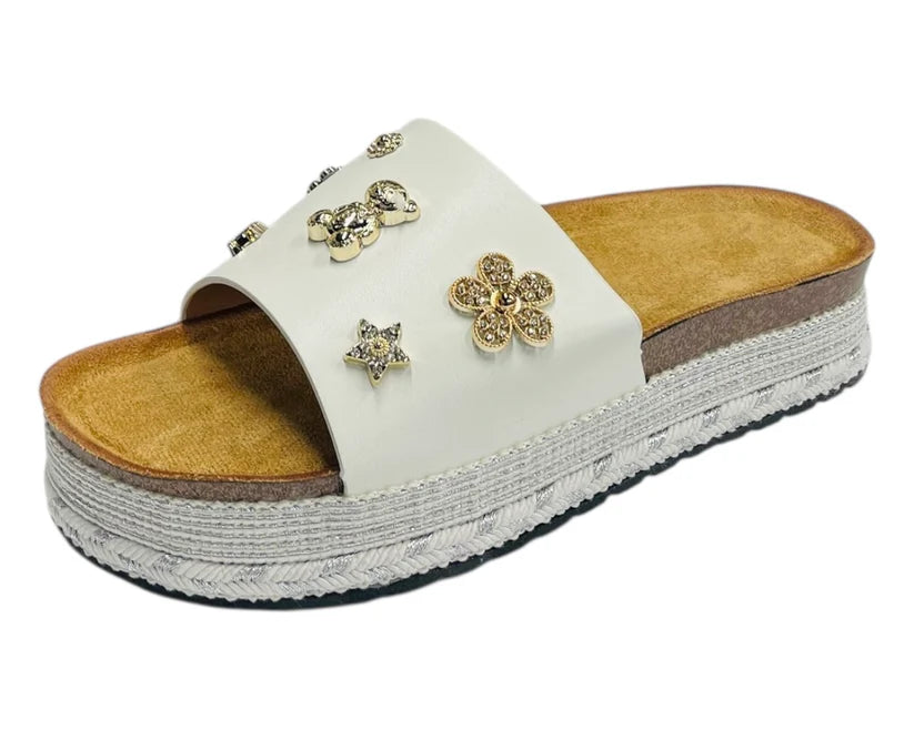 Women's Wide Strap Padded Mules Sandals