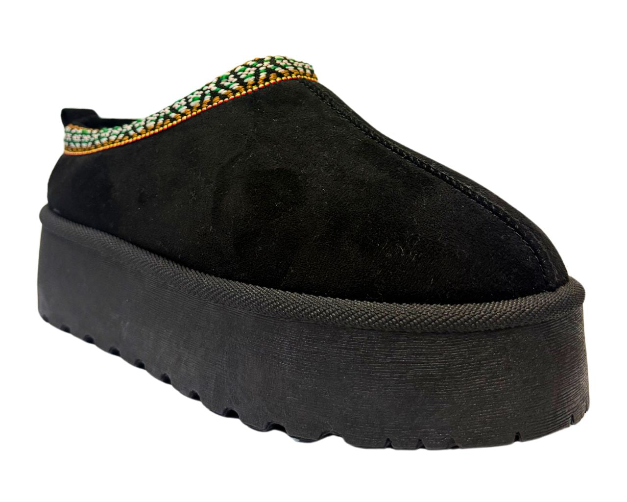 Faux Fur Lined Aztec Platform Shoes