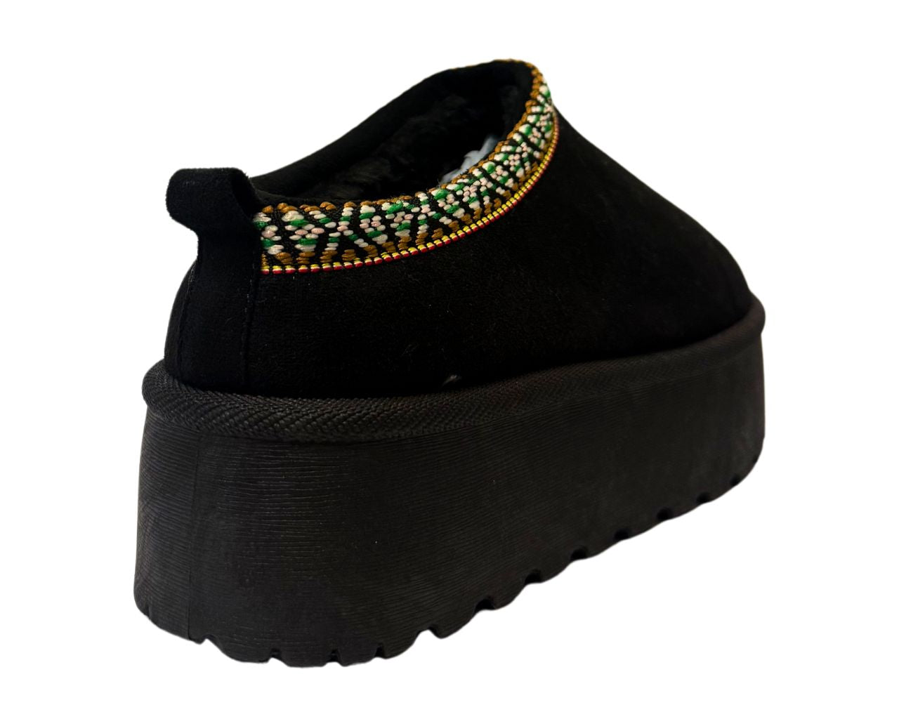 Faux Fur Lined Aztec Platform Shoes