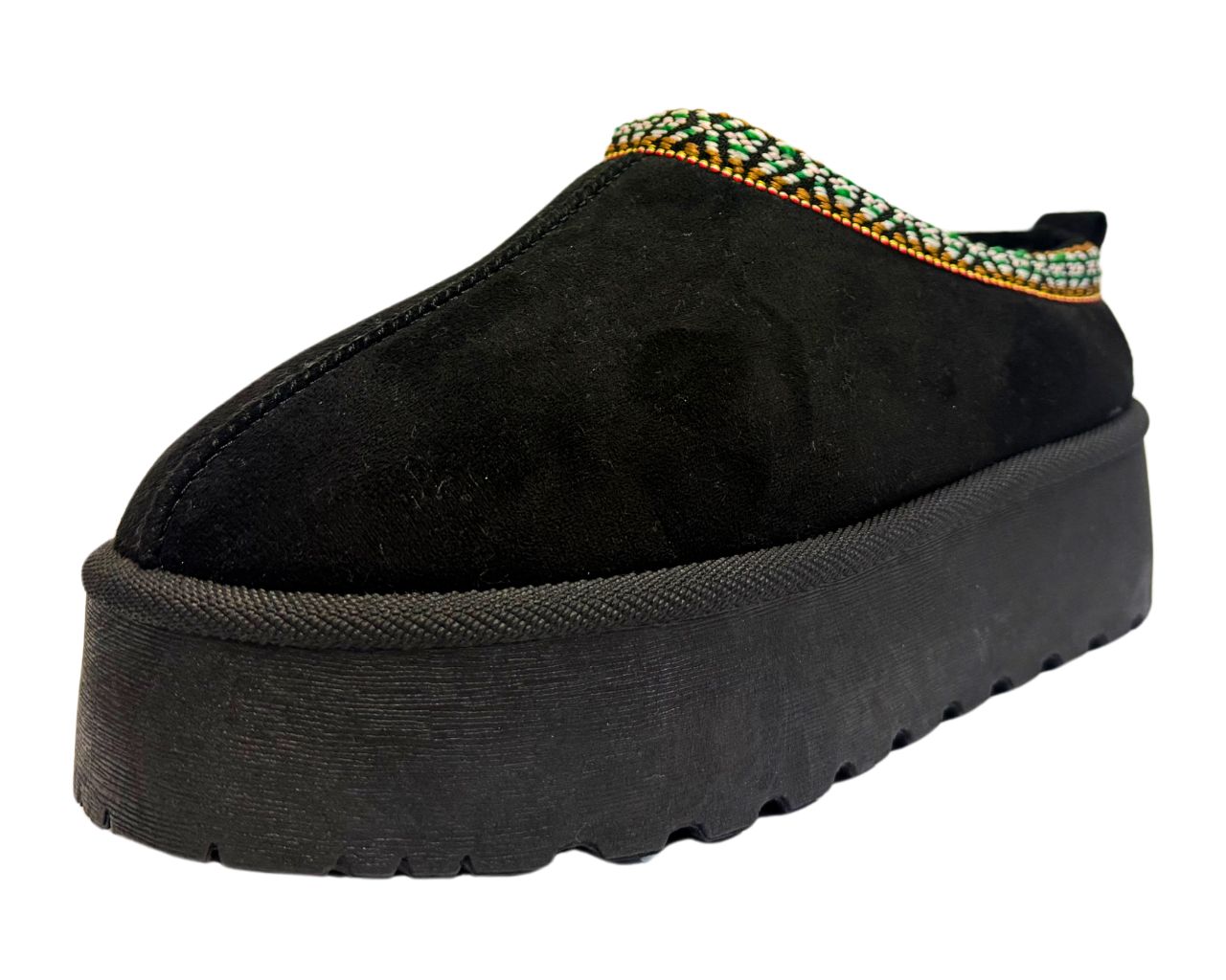 Faux Fur Lined Aztec Platform Shoes