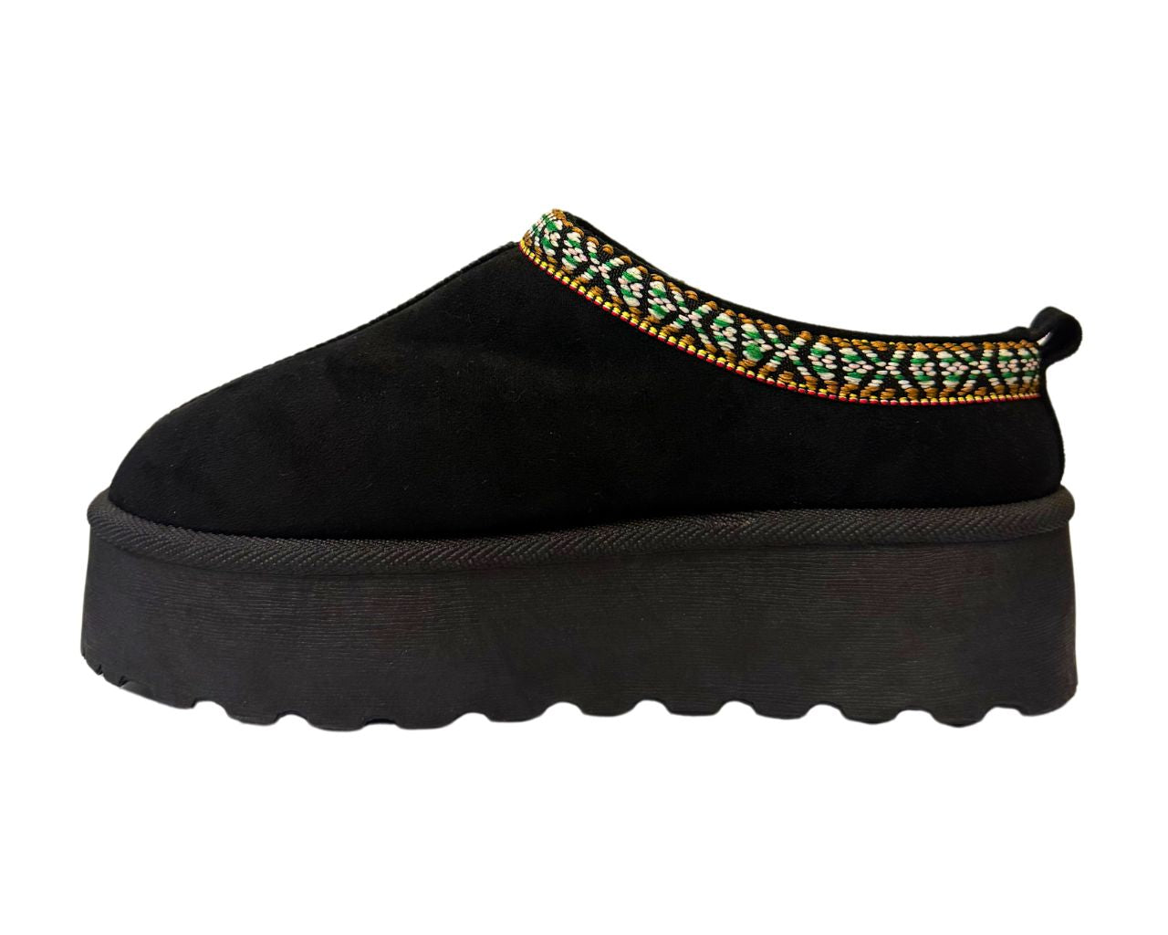 Faux Fur Lined Aztec Platform Shoes