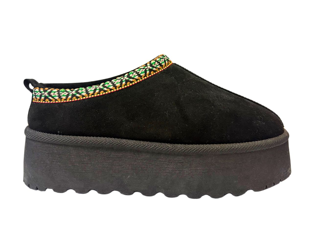 Faux Fur Lined Aztec Platform Shoes
