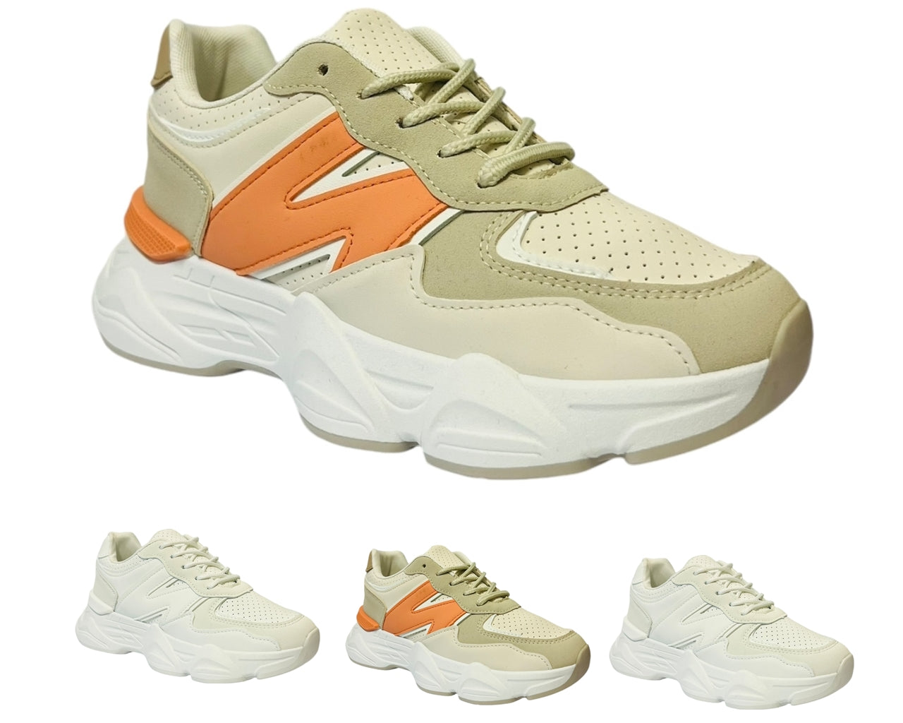 Women's Casual Chunky Sole Lace Up Trainers Size3-8