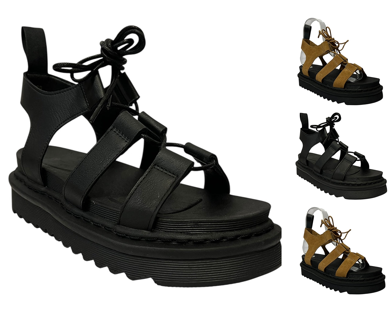 Women's String Strap Front To Back Platform Gladiator Sandals