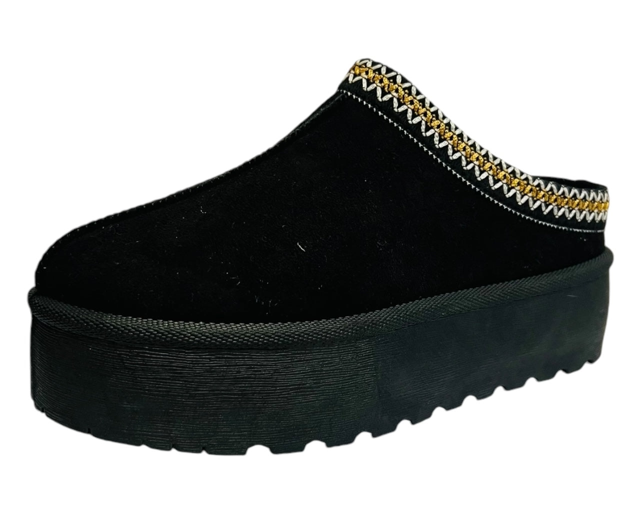 Women's Faux Suede Aztec Platform Sliders