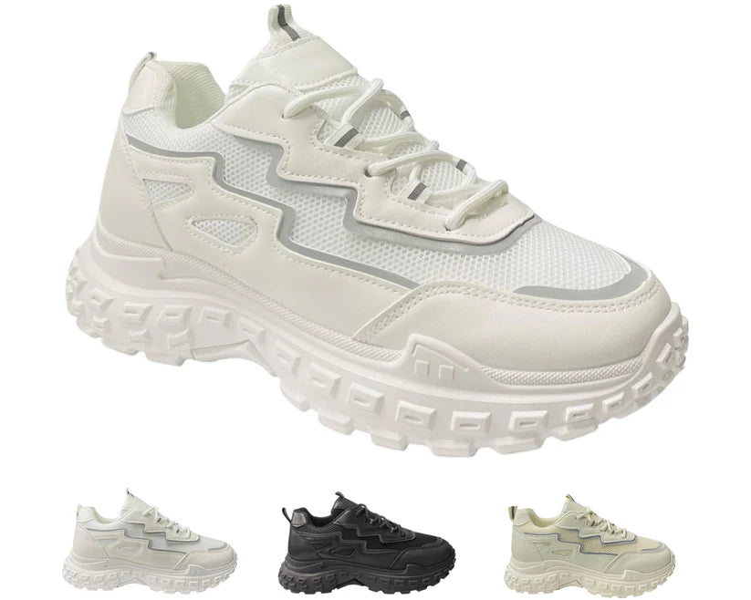 Chunky-sole casual lace-up sneakers