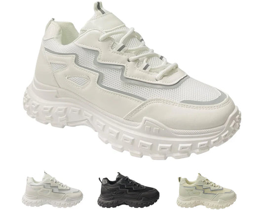 Chunky-sole casual lace-up sneakers