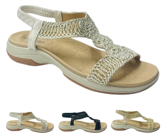 Women's Elastic Ankle Strap Comfy Sandals