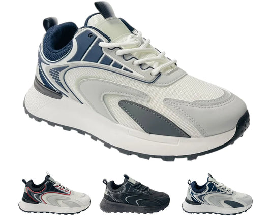 Men's Chunky Sole Mesh Lace Up Trainers