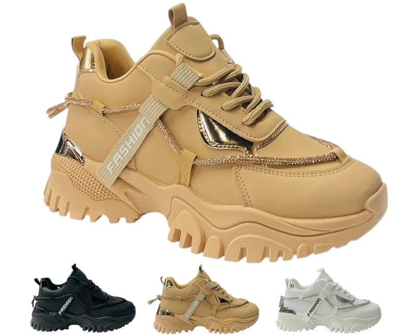 Women's Chunky Sole Lace Up Sports Trainers