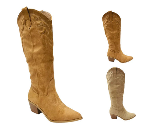 Western Embroidered Knee High Cowboy Boots