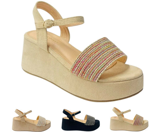 Women's Ankle Strap Platform Wedge Padded Sandals