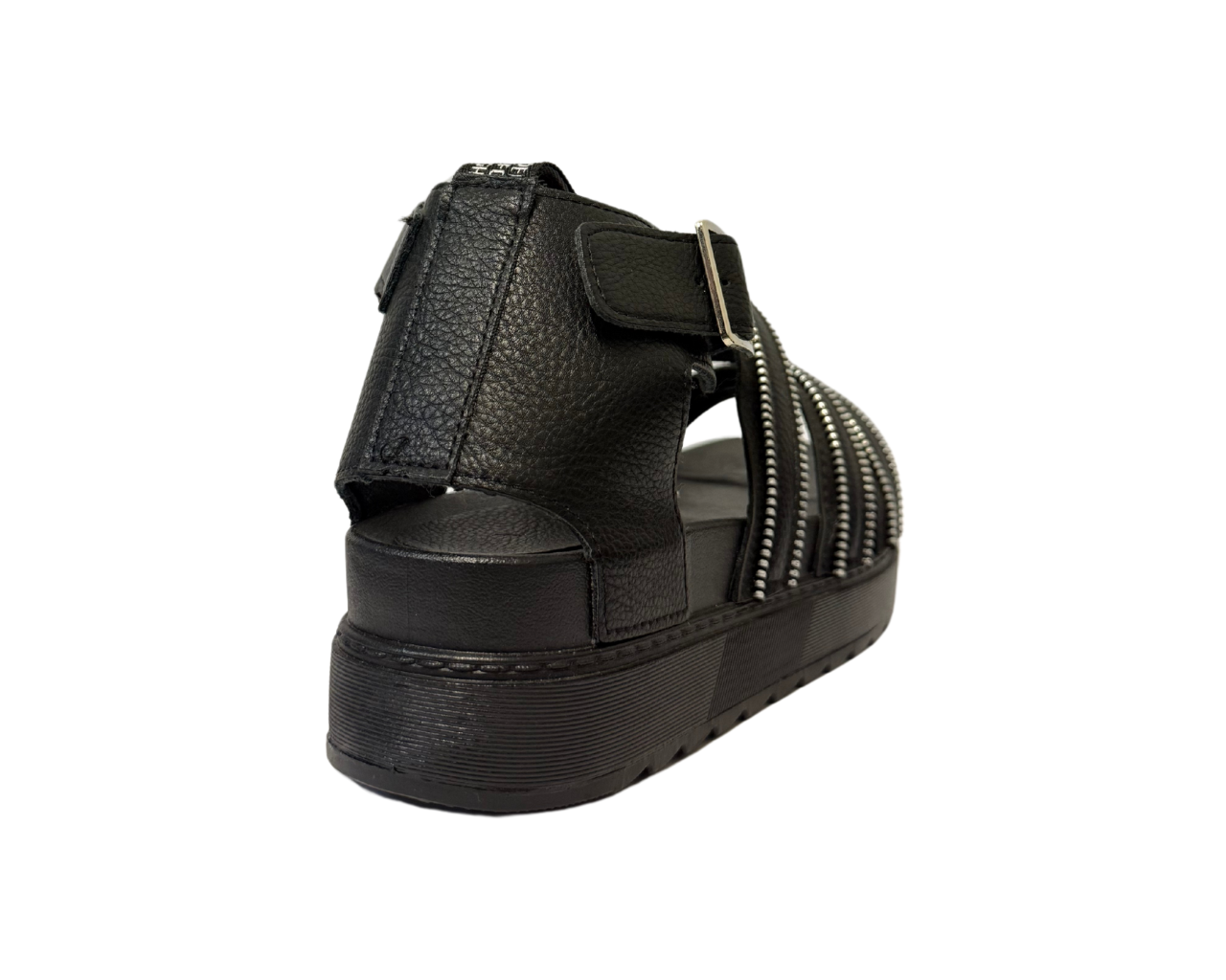 Women's Faux Leather Chunky Sole Double Buckle Gladiator Sandals