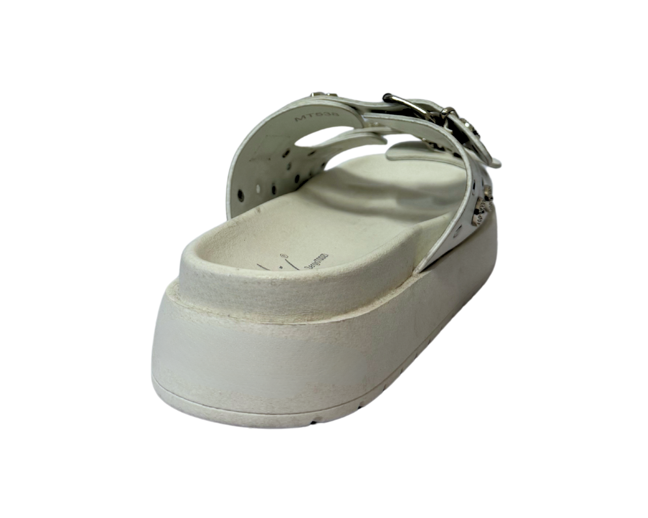 Women's Faux Leather Flat Studded Sliders