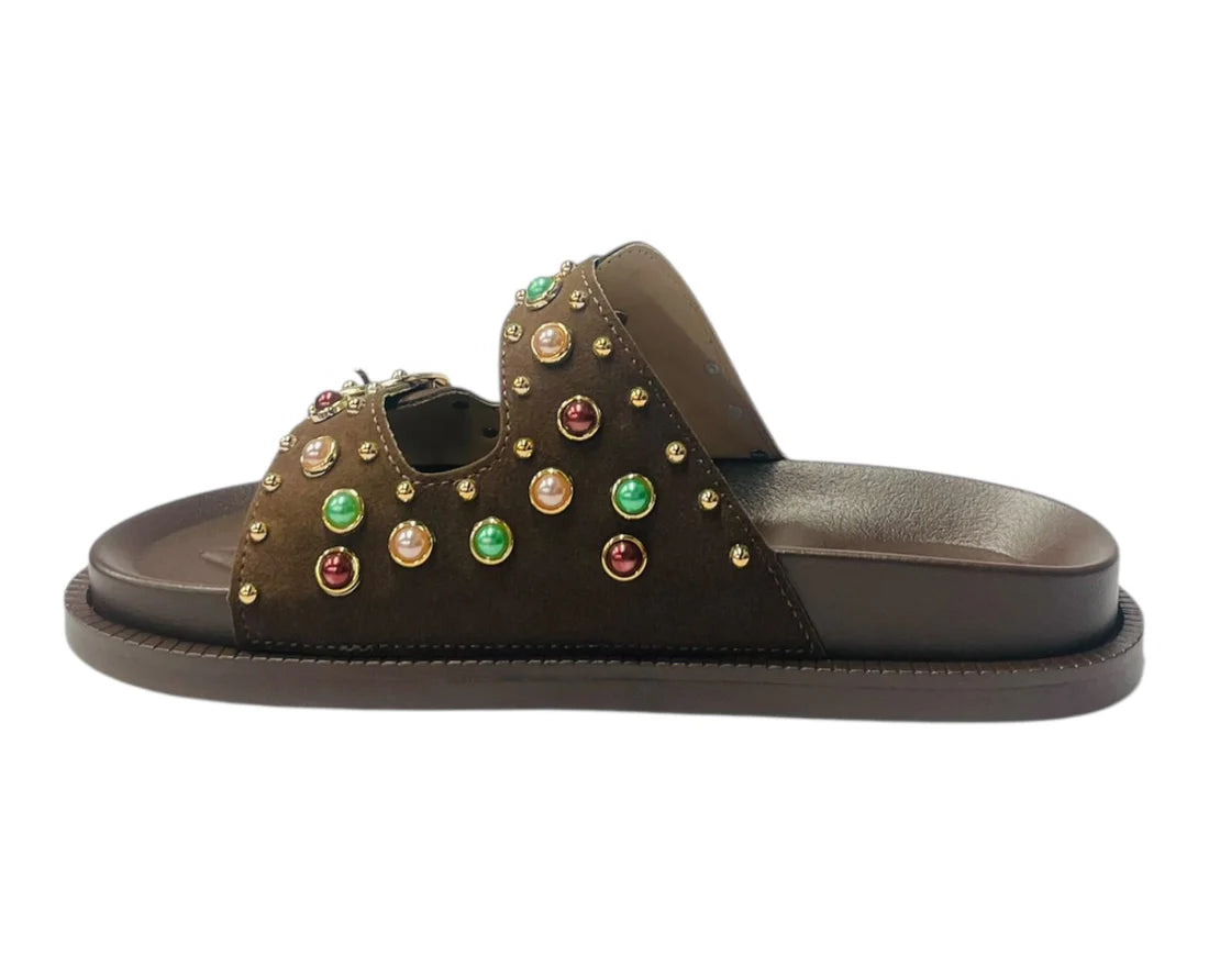 Women's Wide Strap Padded Mules Sandals