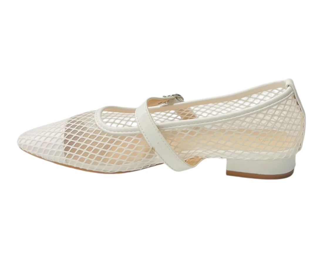 Women's Woven Mesh Mary Jane Flat Shoes