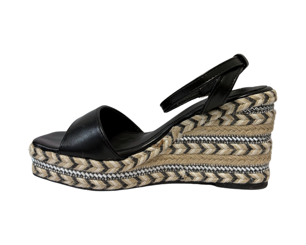 Women's Faux Leather Ankle Strap Wedge Sandals