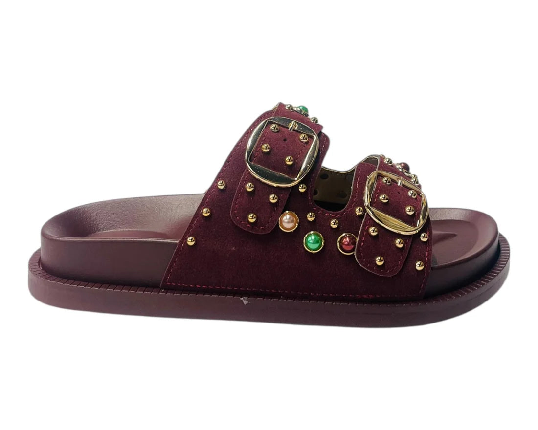 Women's Wide Strap Padded Mules Sandals