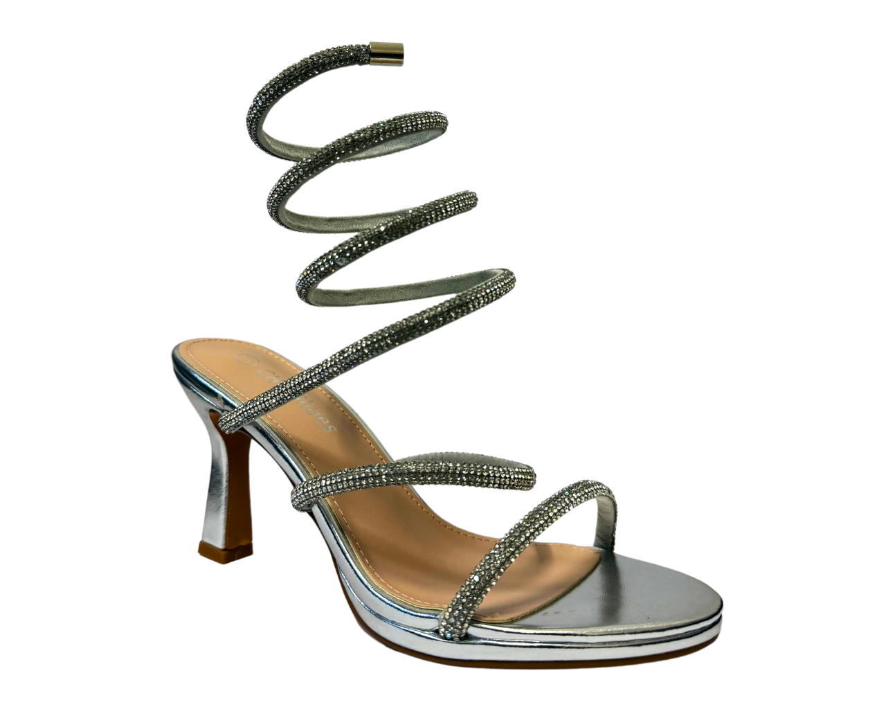 Women's Diamante Snake Anklet High Heel Shoes