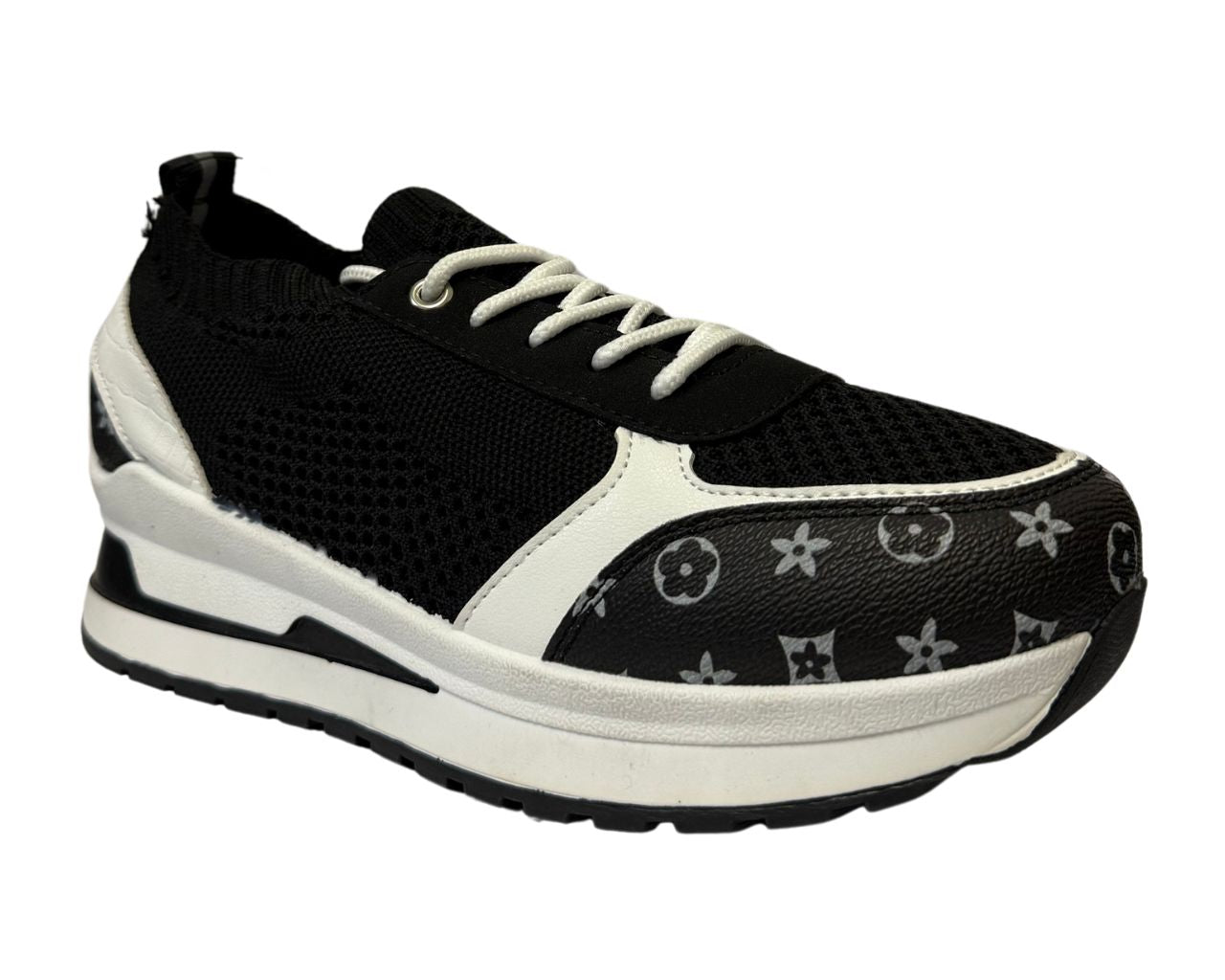 Women's Platform Casual Faux Leather Lace Up Trainers