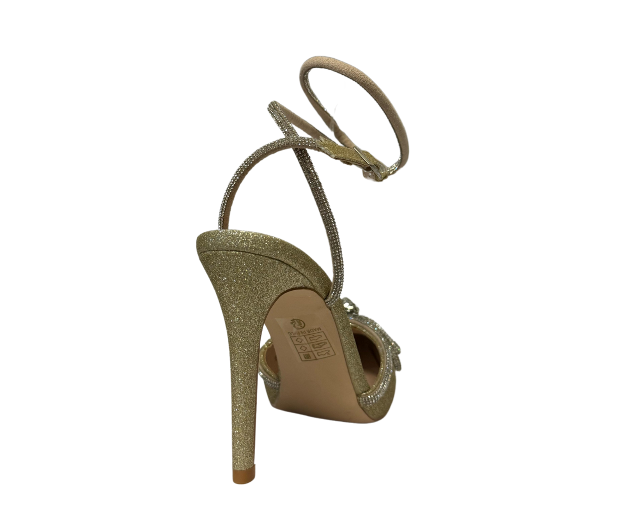 Women's Rhinestone Decor Ankle Strap Court Shoes