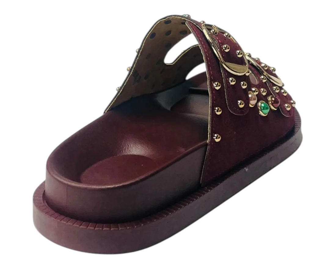 Women's Wide Strap Padded Mules Sandals