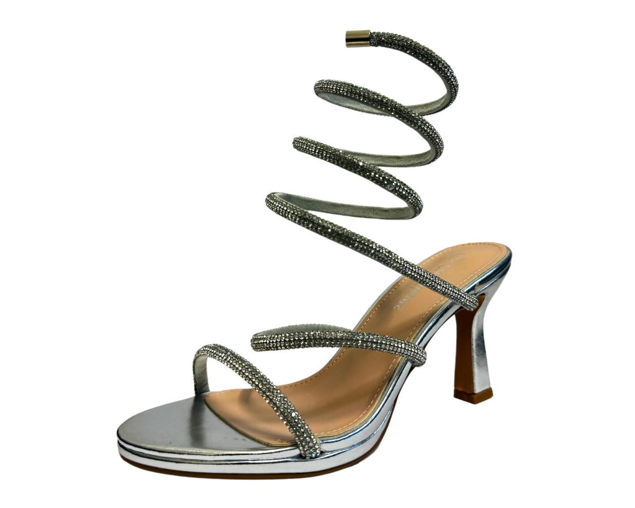 Women's Diamante Snake Anklet High Heel Shoes