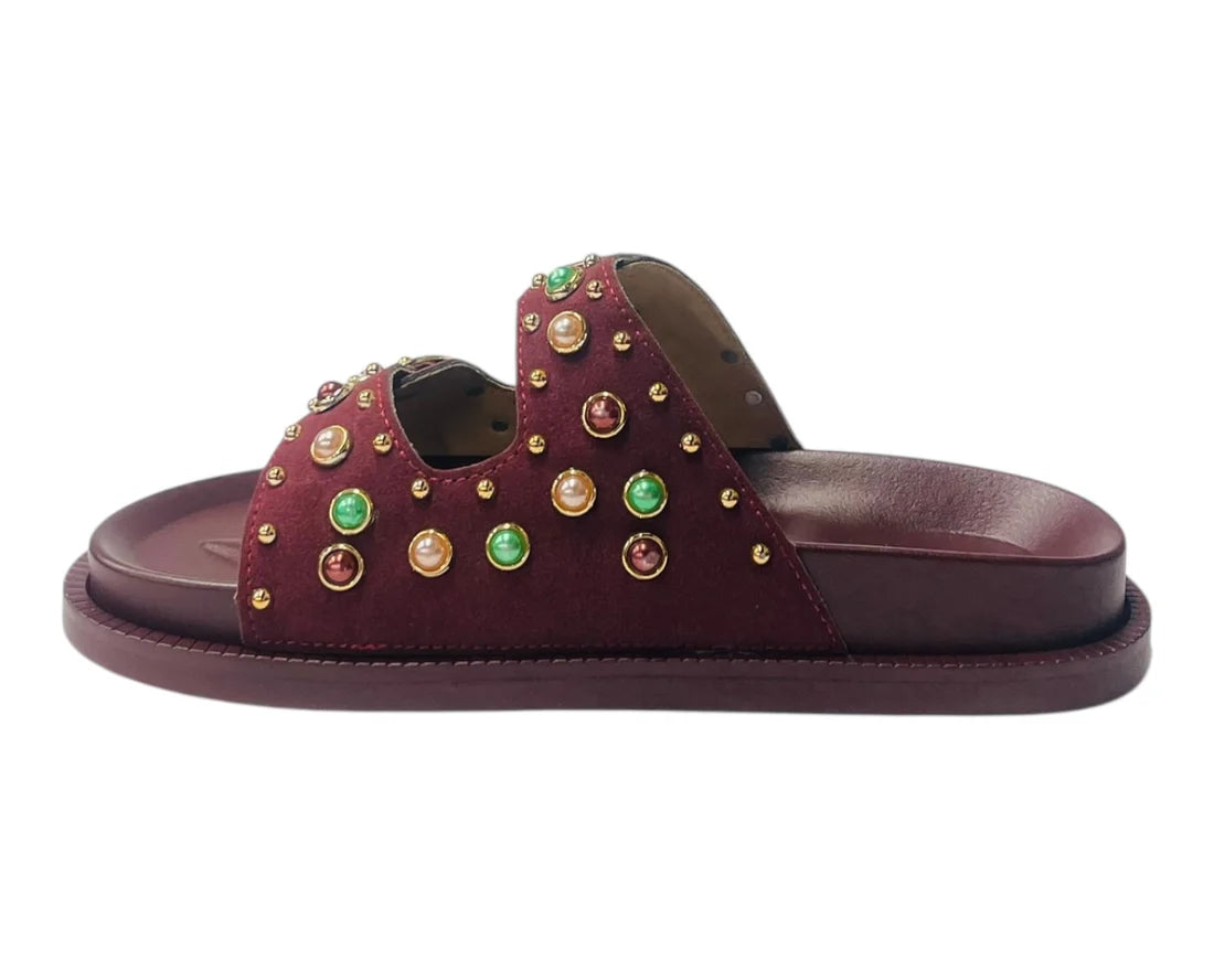 Women's Wide Strap Padded Mules Sandals