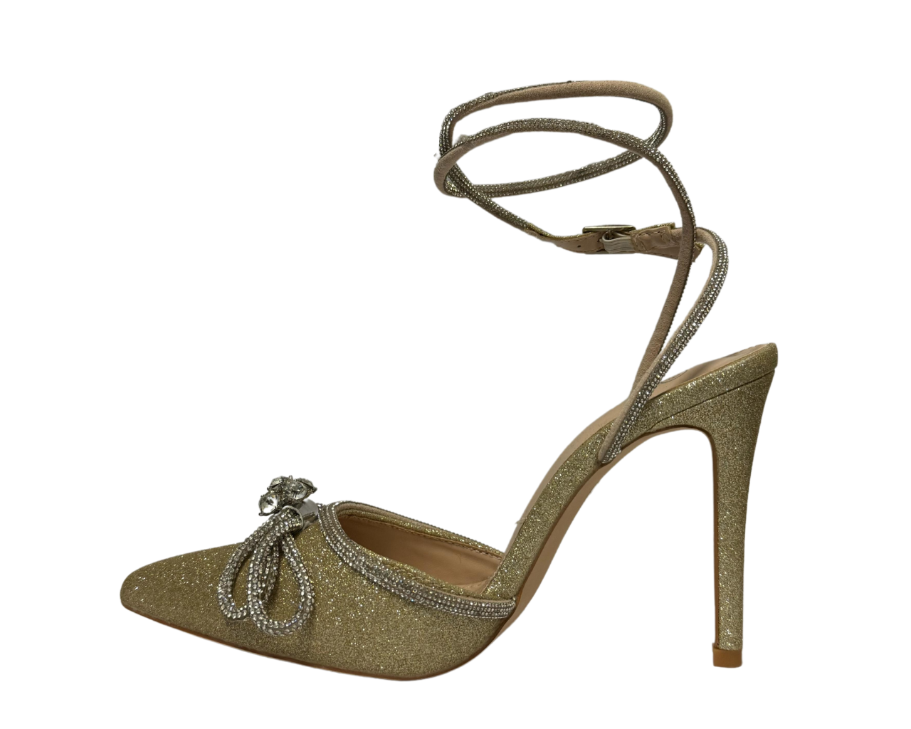 Women's Rhinestone Decor Ankle Strap Court Shoes