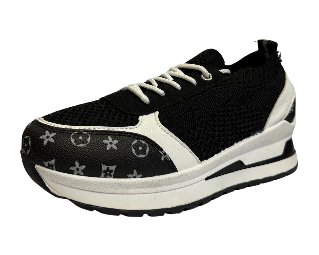 Women's Platform Casual Faux Leather Lace Up Trainers