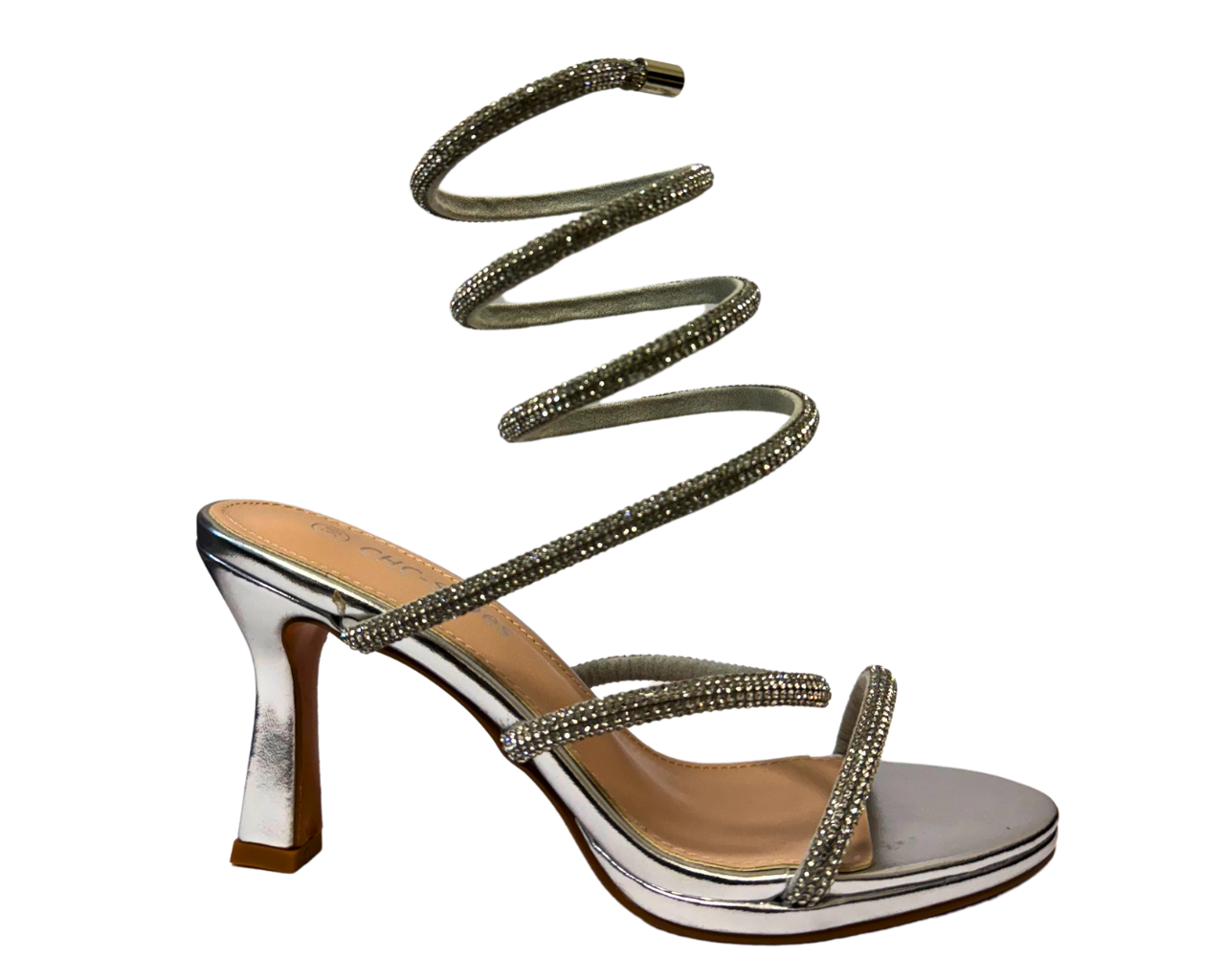 Women's Diamante Snake Anklet High Heel Shoes