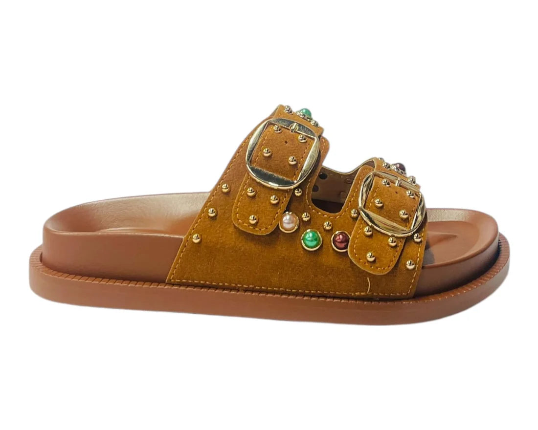 Women's Wide Strap Padded Mules Sandals