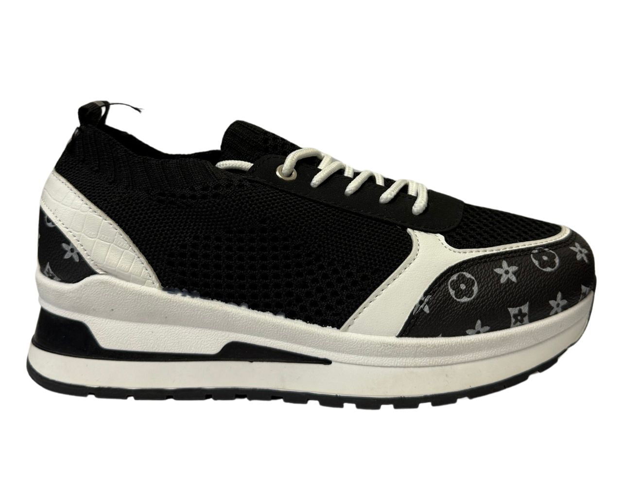 Women's Platform Casual Faux Leather Lace Up Trainers