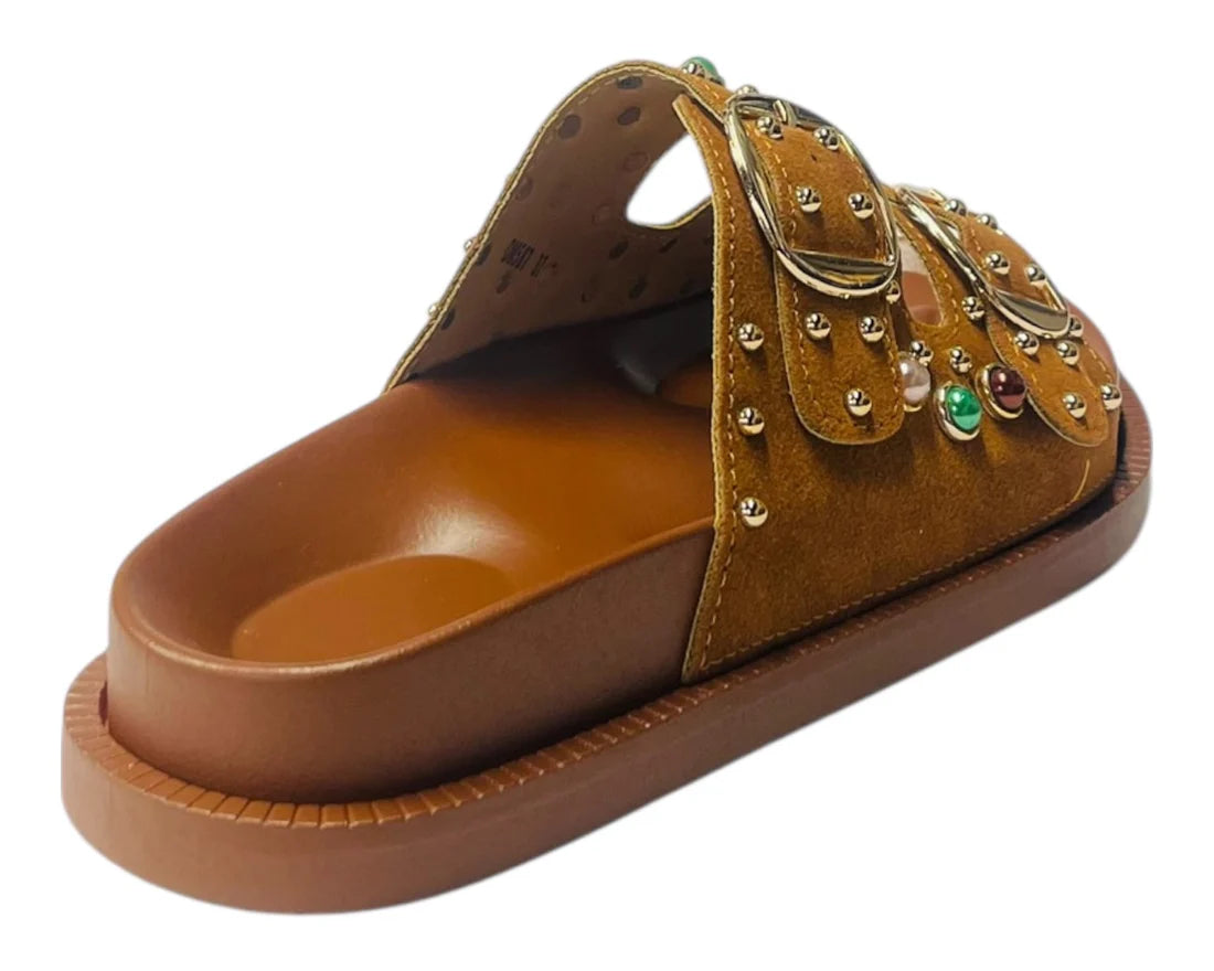 Women's Wide Strap Padded Mules Sandals