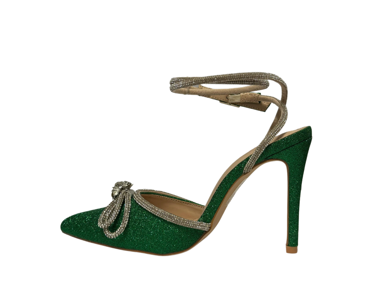 Women's Rhinestone Decor Ankle Strap Court Shoes