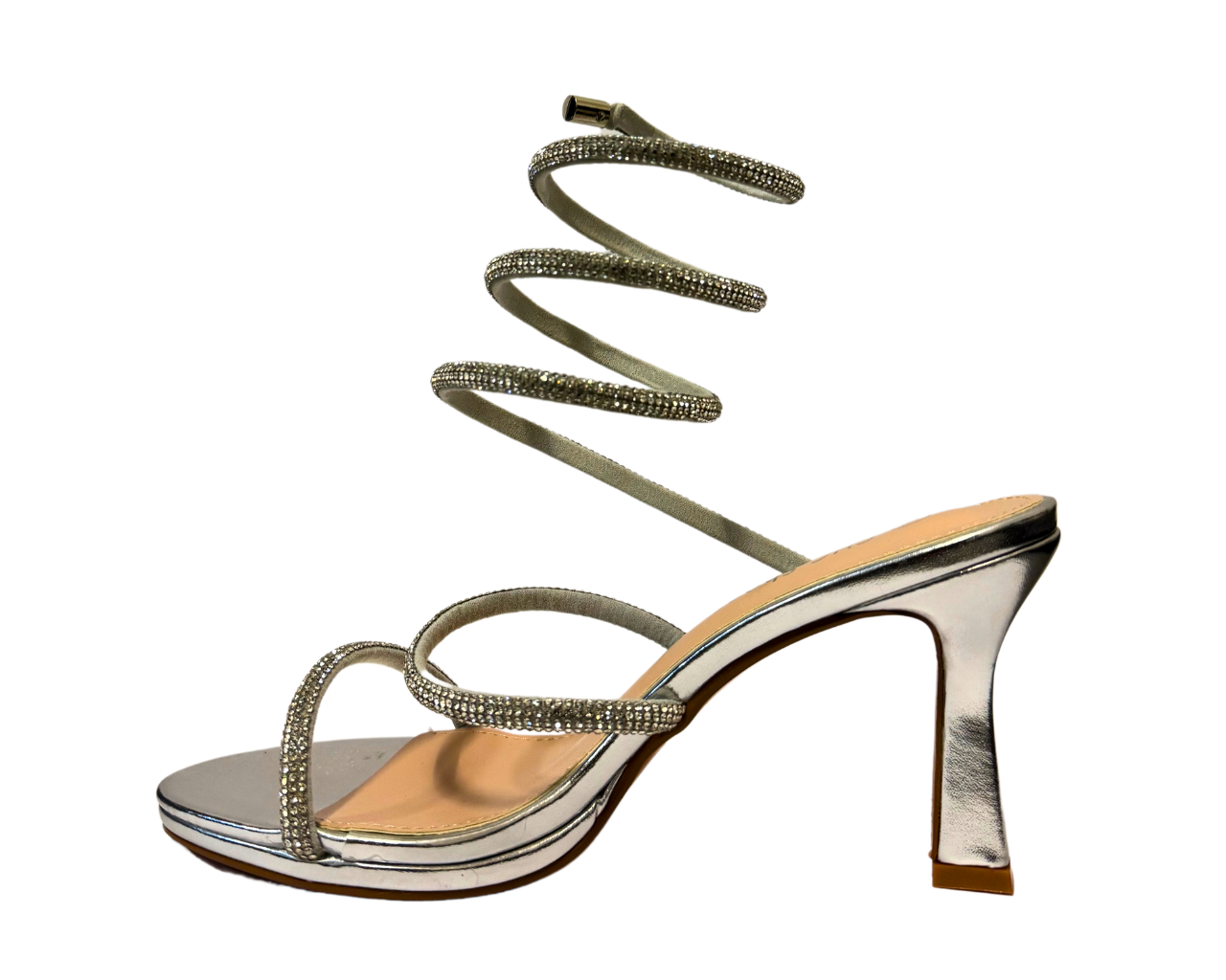 Women's Diamante Snake Anklet High Heel Shoes