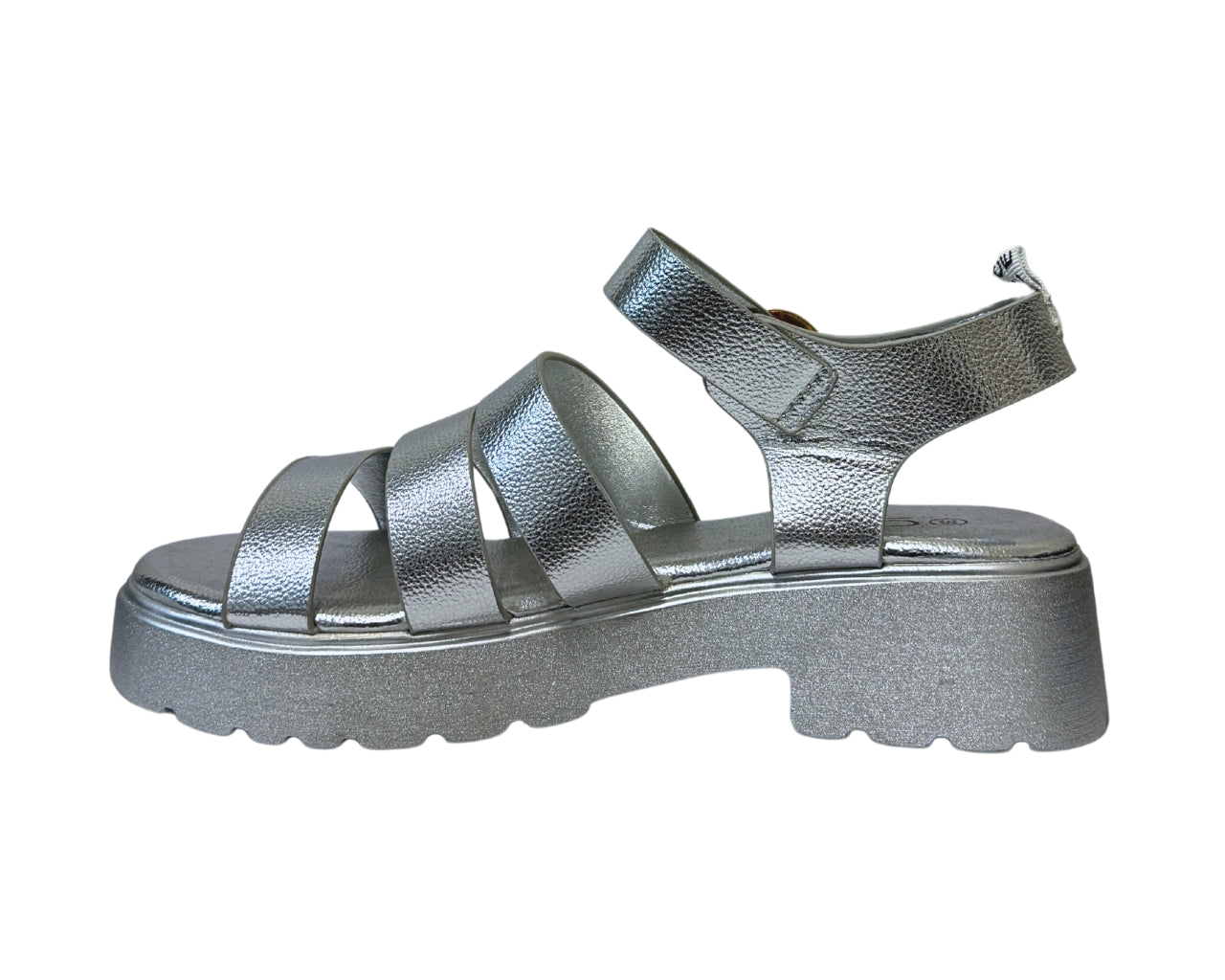 Women's Faux Leather Chunky Sole Golden Buckle Sandals