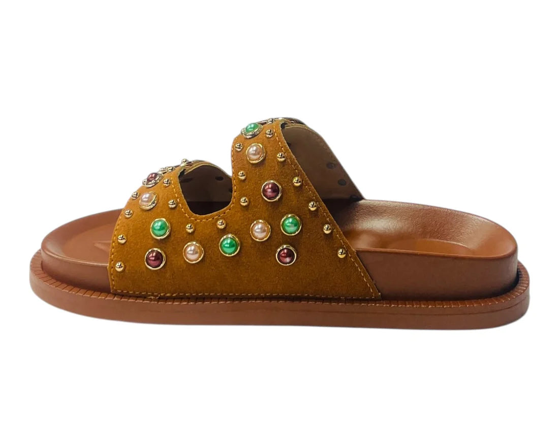 Women's Wide Strap Padded Mules Sandals