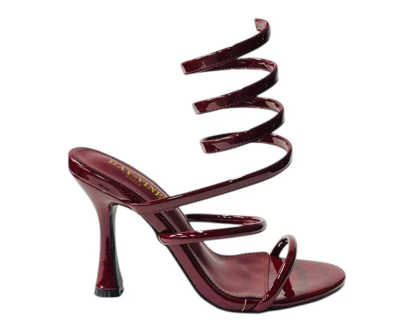 Women's Snake Anklet Round Toe High Heel Sandals