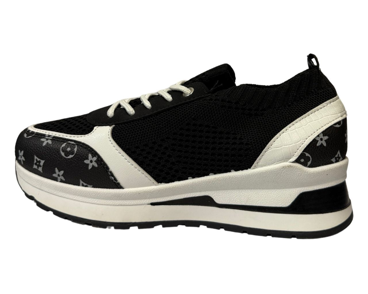 Women's Platform Casual Faux Leather Lace Up Trainers