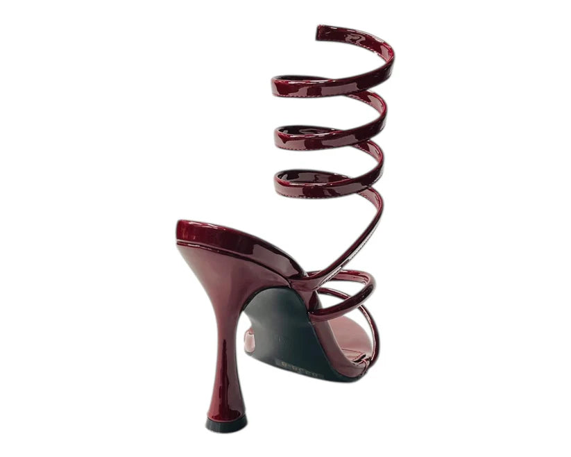 Women's Snake Anklet Round Toe High Heel Sandals