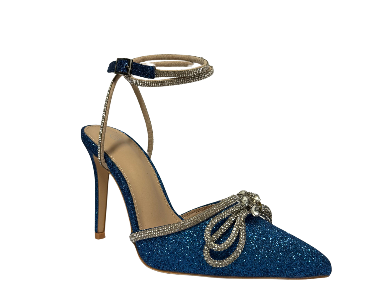 Women's Rhinestone Decor Ankle Strap Court Shoes